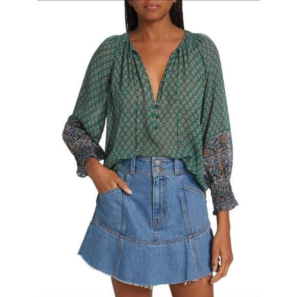 Veronica Beard Amato Paisley Silk Top - Women's Fashion - Picture 1 of 3